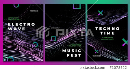 Techno Music Party Posters Club Flyer Stock Illustration