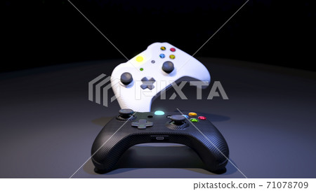 White and black joystick with black Game competition background 3D rendering White and black joystick with black Game competition background 3D rendering 71078709