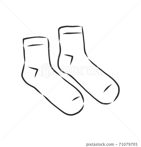 socks. Sketch style. Editable Vector Illustration isolated on white background. socks, vector sketch illustration socks. Sketch style. Editable Vector Illustration isolated on white background. socks, vector sketch illustration 71079705