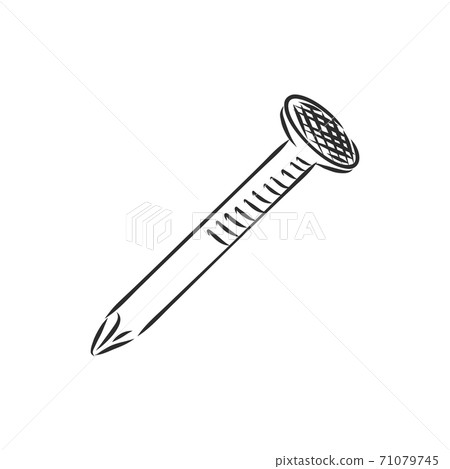 Hand drawn nail heads vector sketch. Doodle drawing. Vector sketch house remodel tool. nail vector sketch illustration Hand drawn nail heads vector sketch. Doodle drawing. Vector sketch house remodel tool. nail vector sketch illustration 71079745