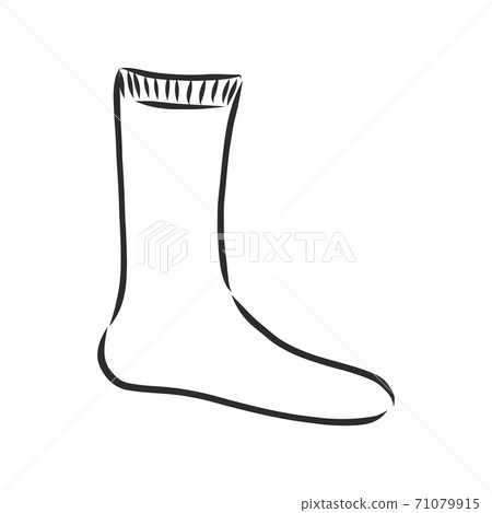 socks. Sketch style. Editable Vector Illustration isolated on white background. socks, vector sketch illustration 71079915