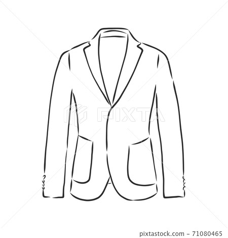 Vector illustration men's jacket. Clothes in business style, Vector illustration men's double-breasted jacket. Clothes in business style 71080465