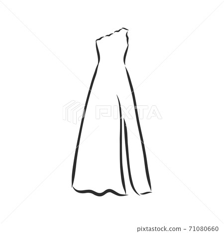 Dress fashion flat sketch template10 Royalty Free Vector