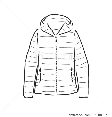 Vector Sketch Parka Jacket. Winter Outerwear. warm 71081140