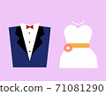 可愛的禮服和婚紗的插圖 71081290