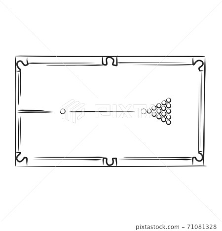 Billiards game, vector sketch illustration. Billiards game, vector sketch illustration. 71081328