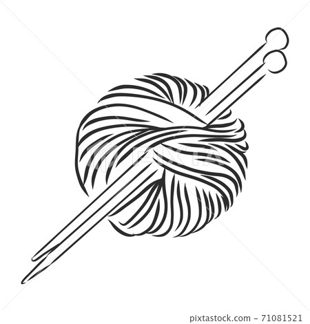 Ball of yarn for knitting. Vector illustration Ball of yarn for knitting. Vector illustration 71081521