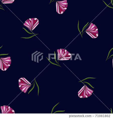 Seamless repeat pattern with flowers and leaves in Seamless repeat pattern with flowers and leaves in 71081802