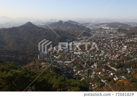Bukhansan, national park, autumn, maple leaves 71081829