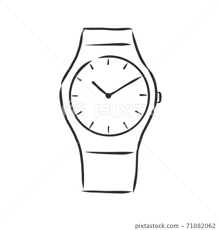 Sketch wrist watch isolated on white background, 71082062