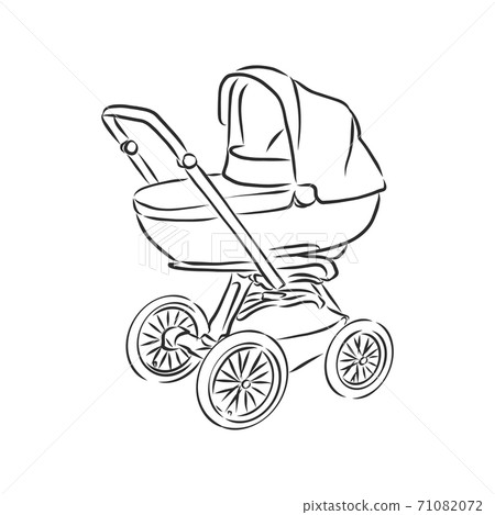 Vector illustration of children strollers on white 71082072