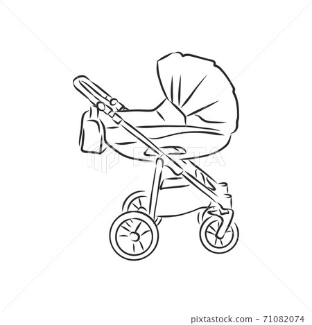 Vector illustration of children strollers on white 71082074