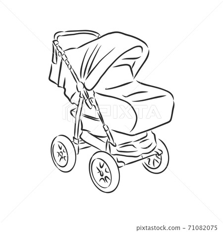 Vector illustration of children strollers on white 71082075