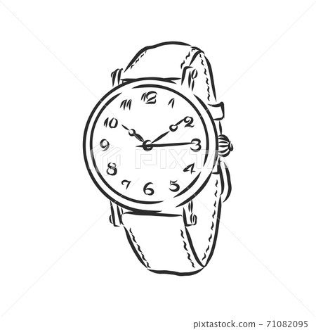 Sketch wrist watch isolated on white background, Sketch wrist watch isolated on white background, 71082095