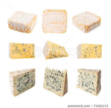 Square Yellow Soft French Cheese with a White Mold 71082213