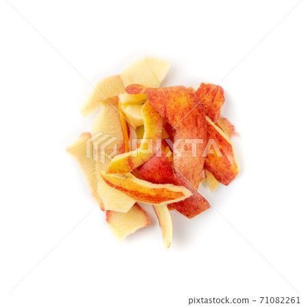 Pile of potato peel isolated on white background 71082261