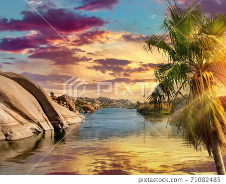 landscape in Aswan 71082485