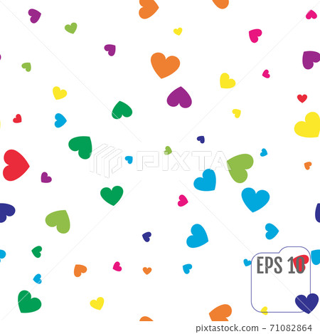 Seamless Pattern with Colorful hearts. Seamless Pattern with Colorful hearts. 71082864