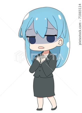 Female mini character in a suit distrust - Stock Illustration [71083114 ...