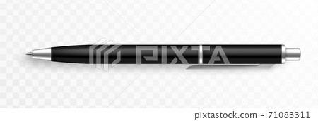 Pen template. Realistic black and silver... - Stock Illustration ...