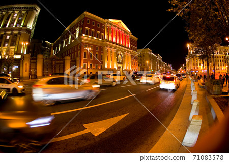 Moscow City Hall building in the evening. 71083578
