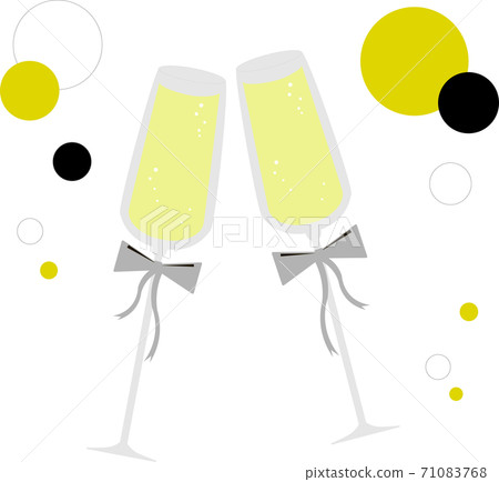 Illustration of a toast with stylish champagne 71083768