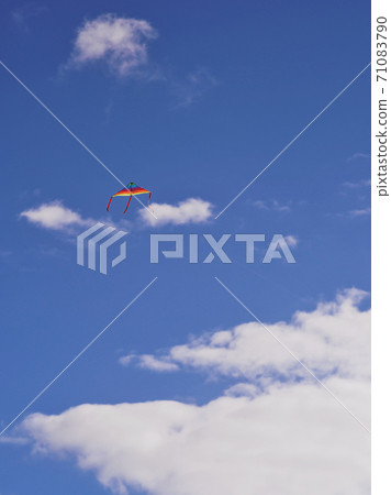 風箏在藍藍的天空中飛翔 71083790