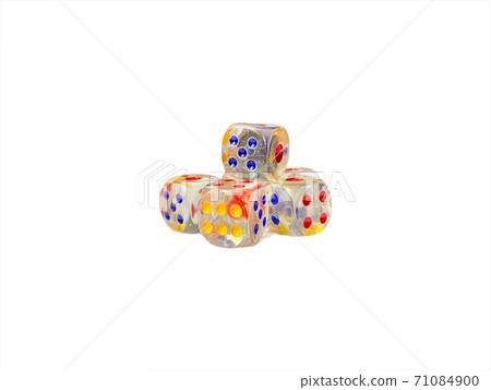 Dice on white background. Selective focus 71084900
