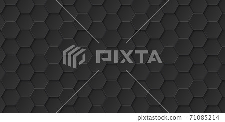 Abstract black hexagonal background, hexagon shape, vector illustration 71085214