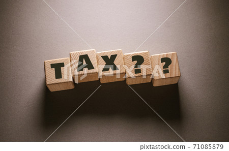 Tax Word with Wooden Cubes Tax Word with Wooden Cubes 71085879