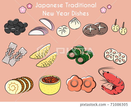 新年元旦的幸運符新年的插圖 新年元旦的幸運符新年的插圖 71086305