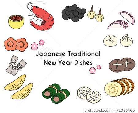 新年元旦的幸運符新年的插圖 新年元旦的幸運符新年的插圖 71086469