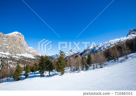 Dolomites winter mountains ski resort 71086501