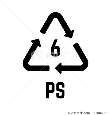 Resin identification code PS isolated on white 71086982