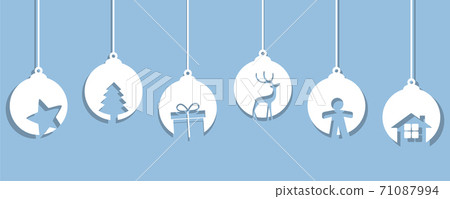 christmas hanging garland decoration isolated on white 71087994