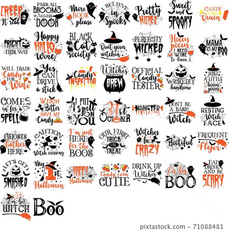Set of Halloween quotes. Happy Halloween quotes 71088481