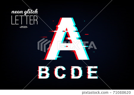 Isolated neon glitch letter from A to E - Stock Illustration [71088620 ...