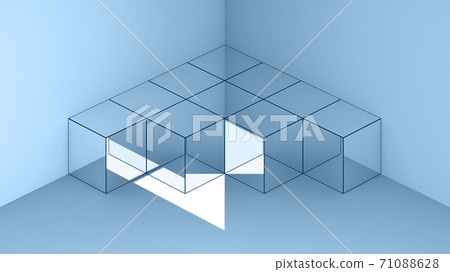 3d geometric mirror cubes installation 71088628