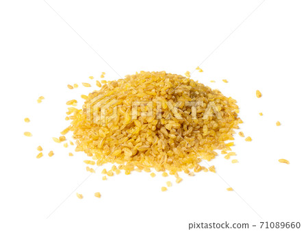 Bulgur, Bulgour or Bulghur Heap Isolated on White Background 71089660