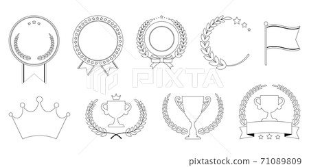Black and white illustration material that can be used for ranking Black and white illustration material that can be used for ranking 71089809