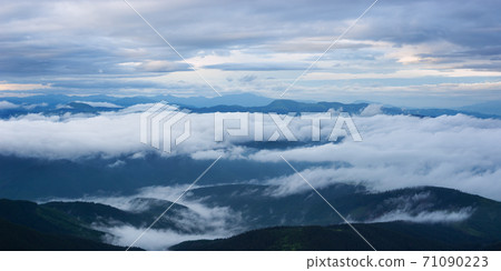 Landscape with fog in the mountains Landscape with fog in the mountains 71090223
