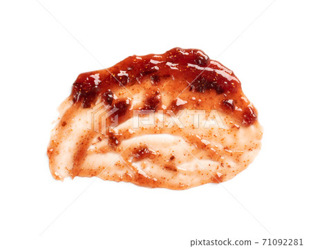 Dark Red Berry Jam Round Blot Frame or Spot Isolated Dark Red Berry Jam Round Blot Frame or Spot Isolated 71092281