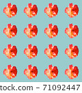 Seamless pattern with roses on a light gray-blue background. 71092447