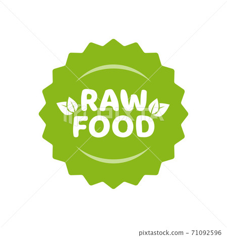 Raw food icon stamp label vector badge... - Stock Illustration ...