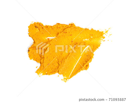 Orange Hummus Smear Isolated Spicy Tahini Spread Orange Hummus Smear Isolated Spicy Tahini Spread 71093887
