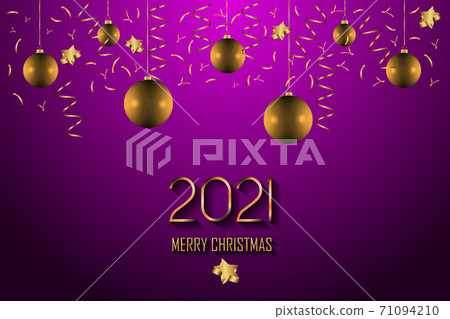 2021 Merry Christmas background for your seasonal invitations, festival posters, greetings cards. 71094210