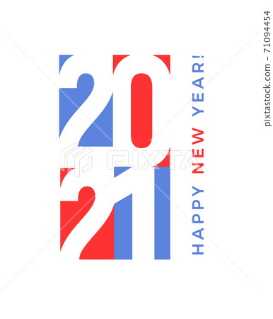 2021 logo concept, Happy New Year poster template, vector illustration. 2021 logo concept, Happy New Year poster template, vector illustration. 71094454