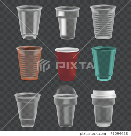 Realistic 3d Detailed Colorful Plastic Glasses... - Stock Illustration ...