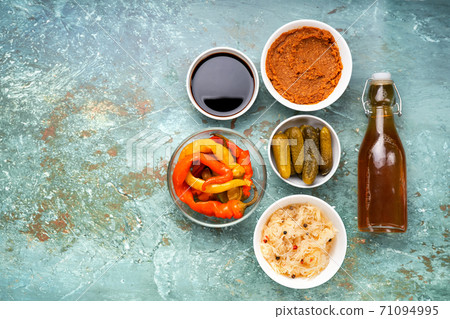 Variety of healthy fermented foods for immunity and healthy intestine Variety of healthy fermented foods for immunity and healthy intestine 71094995