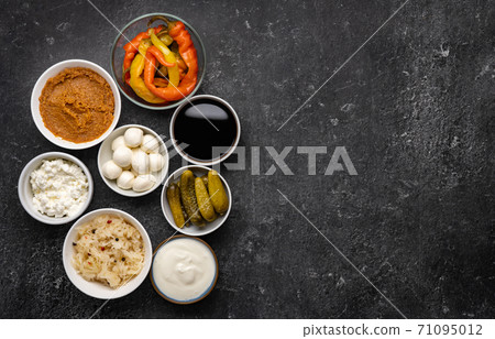 Variety of healthy fermented foods for strong immunity and gut Variety of healthy fermented foods for strong immunity and gut 71095012